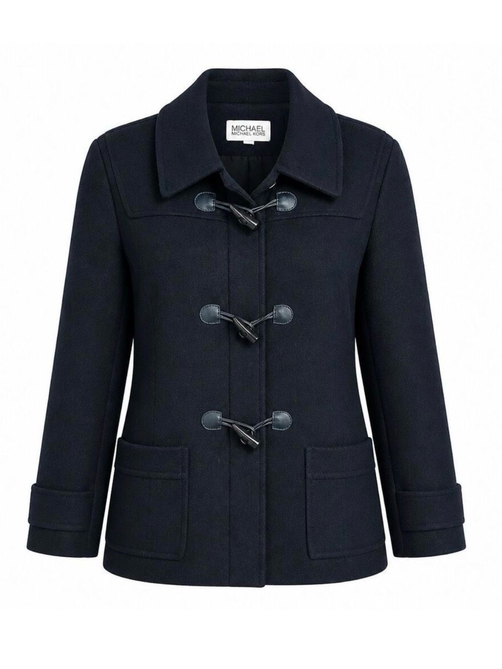MICHAEL Michael Kors Black Toggle Hooded Pea Coat